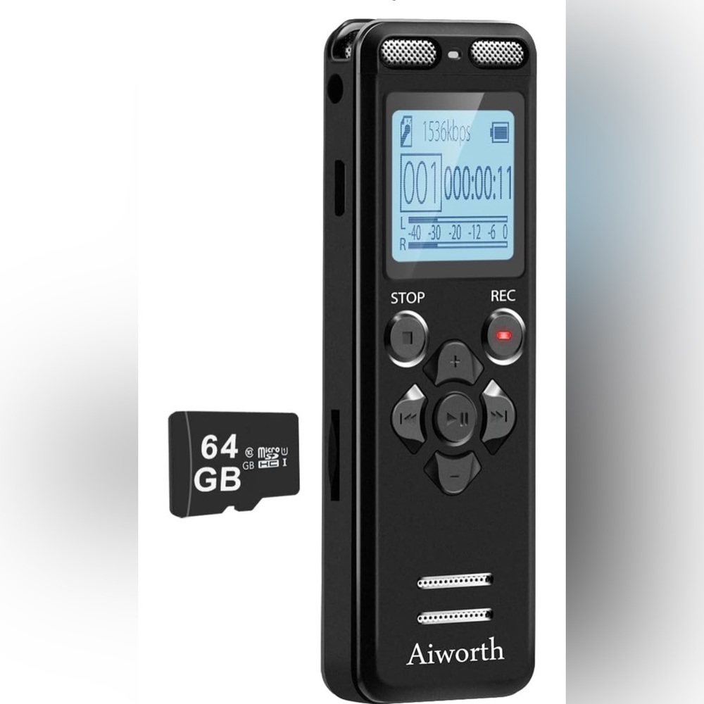 NWT 72GB Digital Voice Recorder Voice Activated Recorder for Lectures Meetings